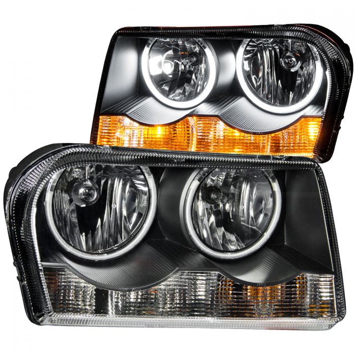 ANZO 2005-2010 Chrysler 300 Crystal Headlights w/ Halo Black (CCFL)