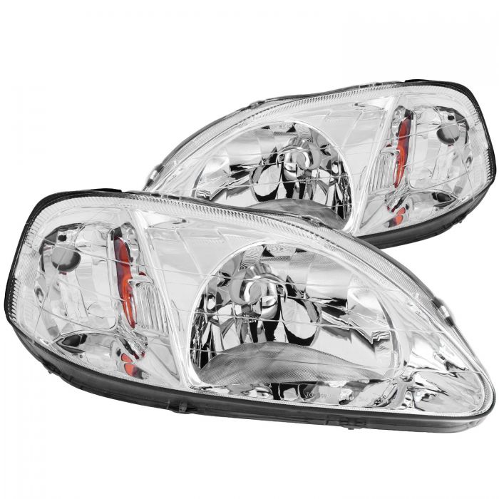 ANZO 1999-2000 Honda Civic Crystal Headlights Chrome