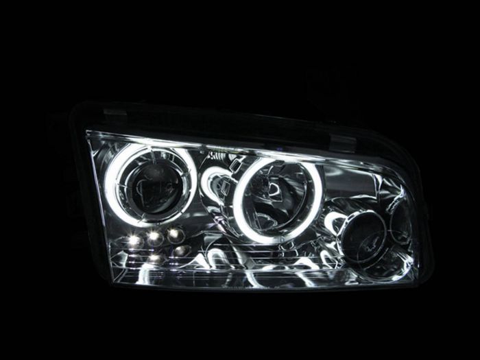 ANZO 2006-2010 Dodge Charger Projector Headlights w/ Halo Chrome (CCFL) - 0