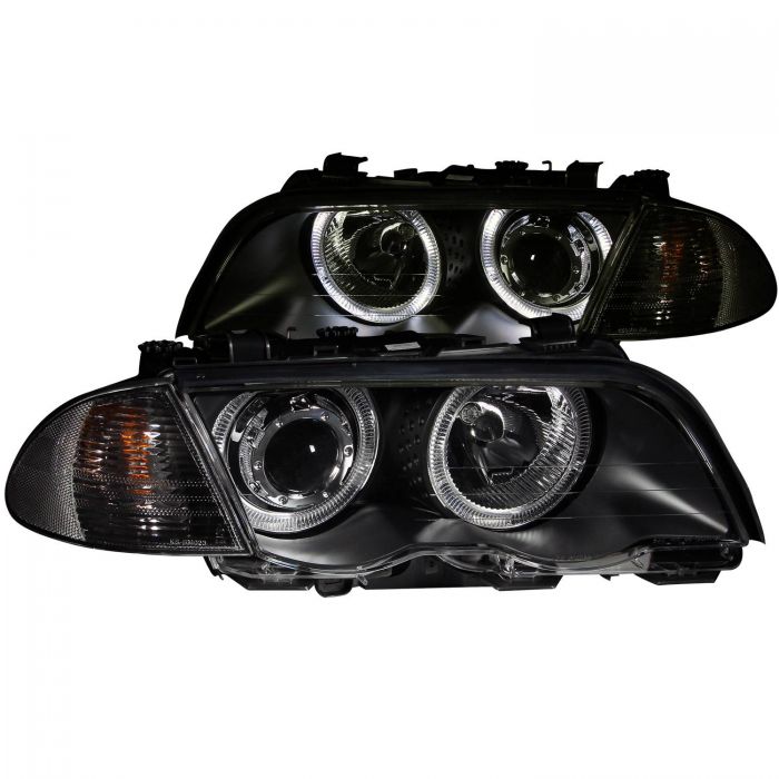 ANZO 1999-2001 BMW 3 Series E46 Projector Headlights w/ Halo Black (CCFL)