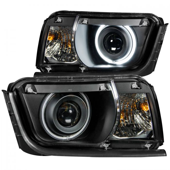 ANZO 2010-2013 Chevrolet Camaro Projector Headlights w/ Halo Black (CCFL)