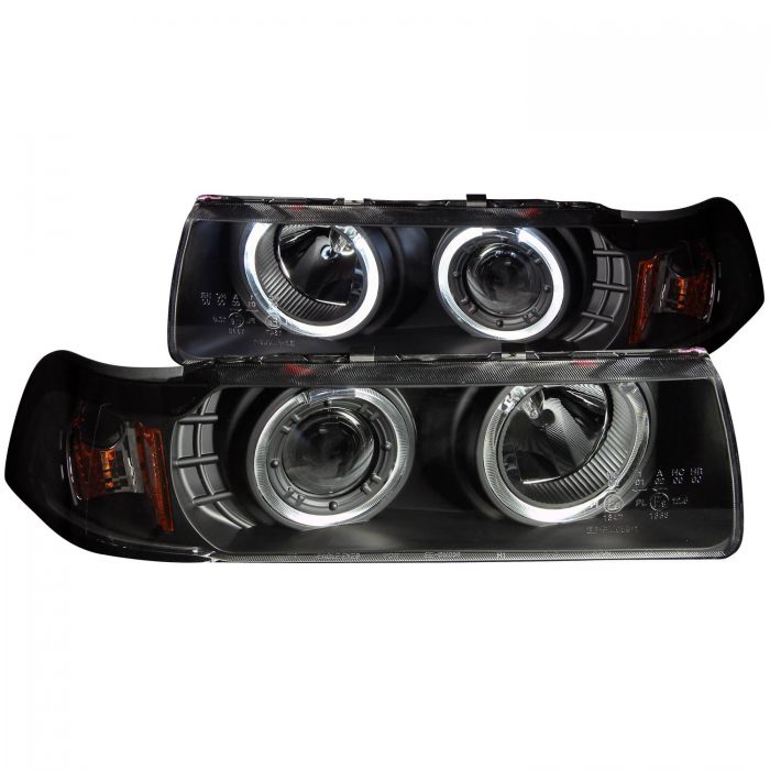 ANZO 1992-1998 BMW 3 Series E36 Projector Headlights w/ Halo Black G2 1 pc