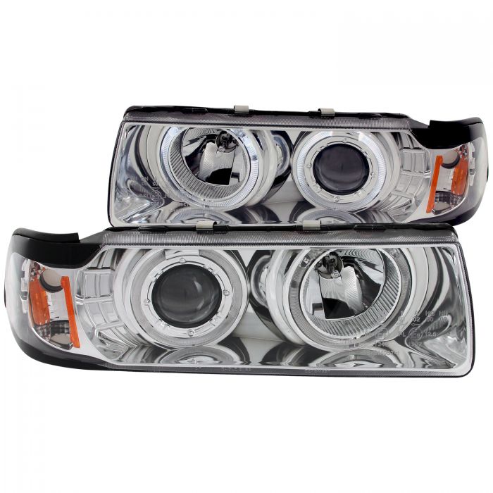 ANZO 1992-1998 BMW 3 Series E36 Projector Headlights w/ Halo Chrome G2 1 pc