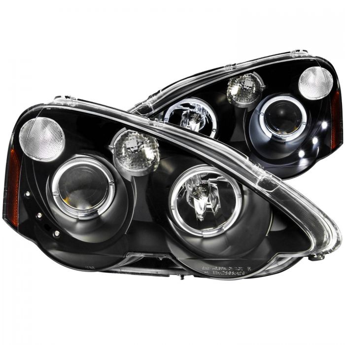 ANZO 2002-2004 Acura Rsx Projector Headlights w/ Halo Black