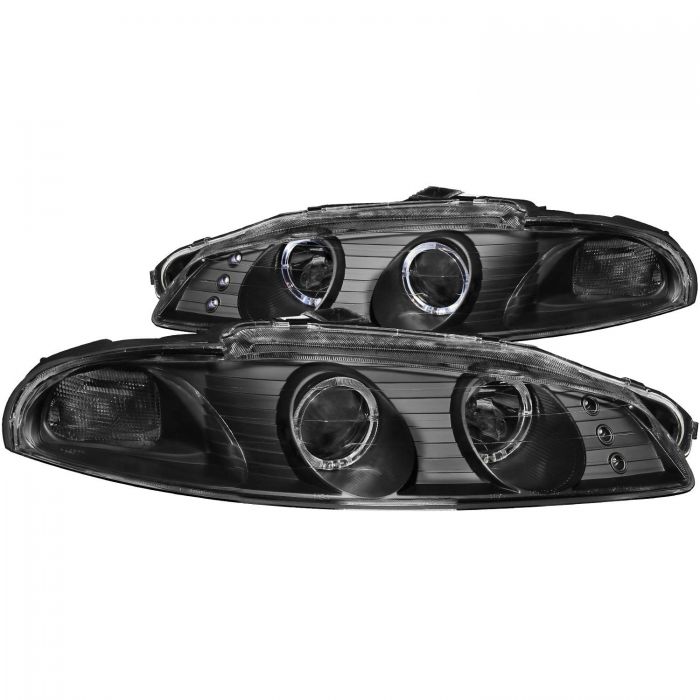 ANZO 1997-1999 Mitsubishi Eclipse Projector Headlights w/ Halo Black G2