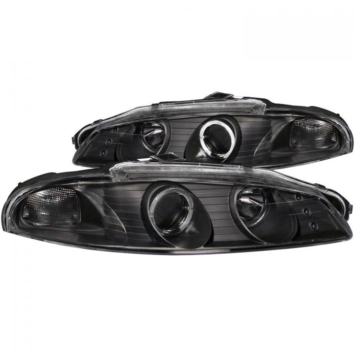 ANZO 1997-1999 Mitsubishi Eclipse Projector Headlights w/ Halo Black G2