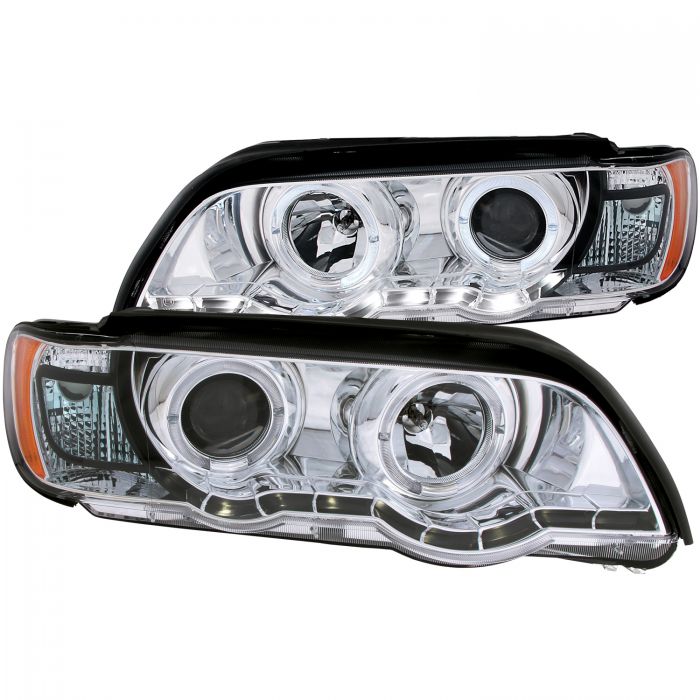 ANZO 2000-2003 BMW X5 Projector Headlights w/ Halo Chrome