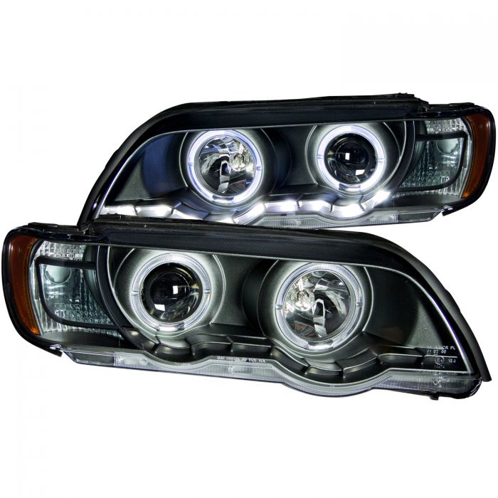 ANZO 2000-2003 BMW X5 Projector Headlights w/ Halo Black