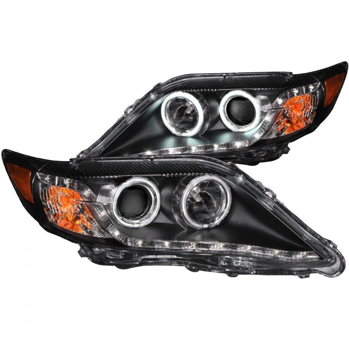 ANZO 2010-2011 Toyota Camry Projector Headlights w/ Halo Black (CCFL)