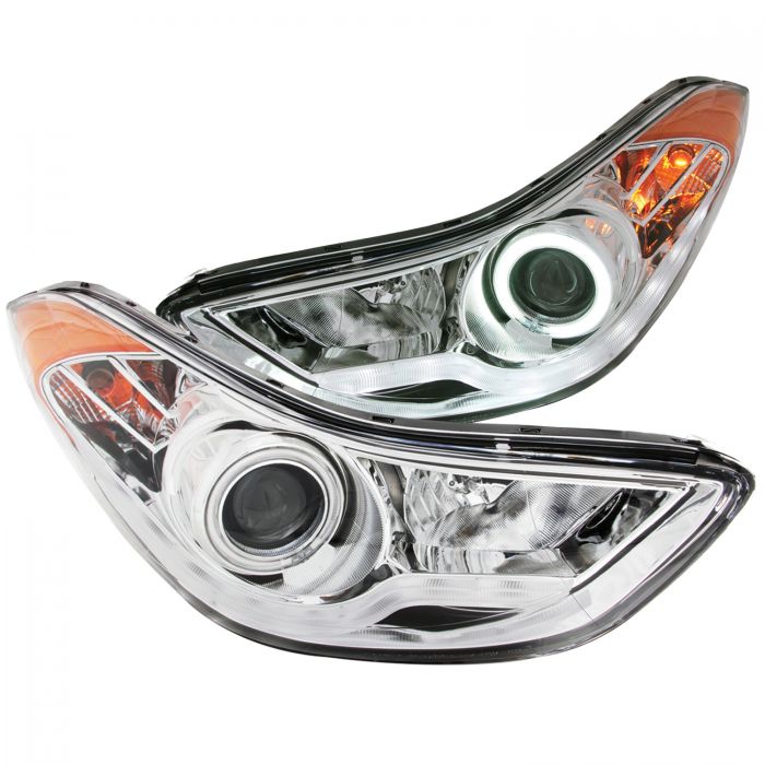 ANZO 2011-2014 Hyundai Elantra Projector Headlights w/ Halo Chrome (CCFL)