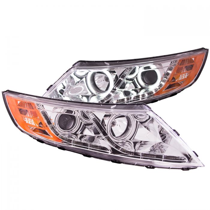 ANZO 2011-2013 Kia Optima Projector Headlights w/ Halo Chrome (CCFL)