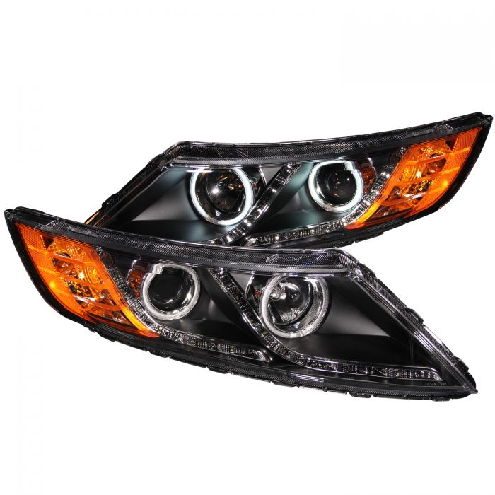 ANZO 2011-2013 Kia Optima Projector Headlights w/ Halo Black (CCFL)