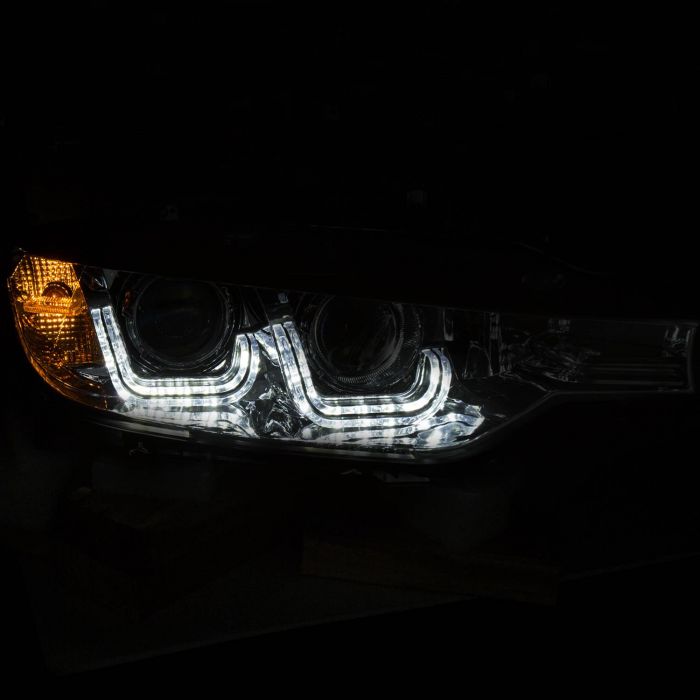 ANZO 2012-2015 BMW 3 Series Projector Headlights w/ U-Bar Chrome