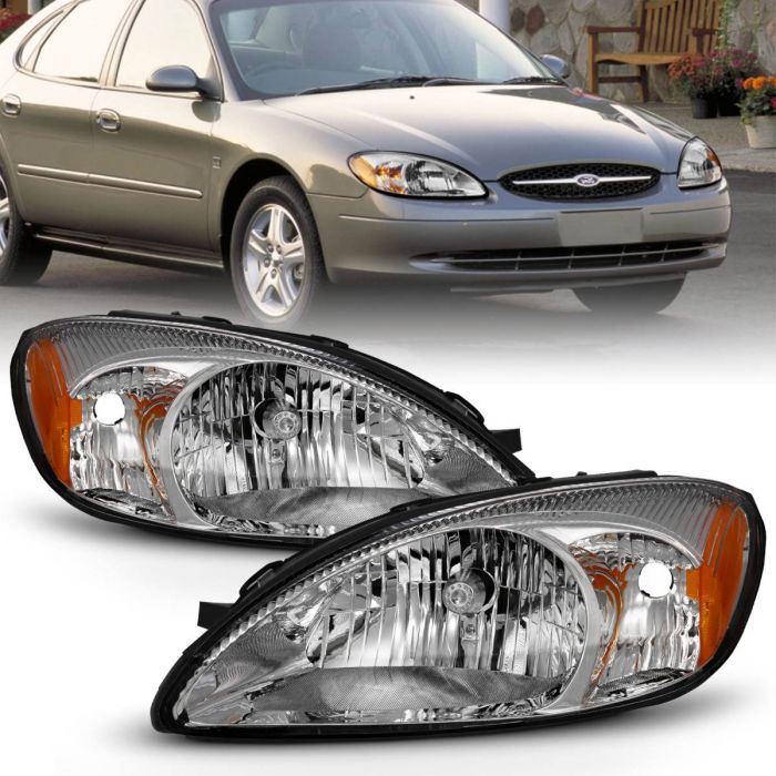 ANZO 2000-2007 Ford Taurus Headlight Chrome Amber