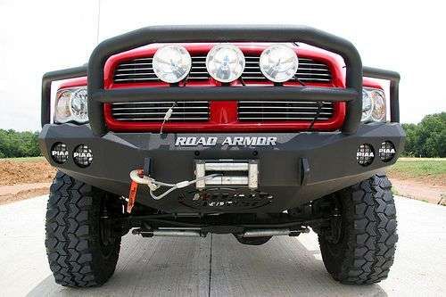 Road Armor 02-05 Dodge 1500 Stealth Front Winch Bumper w/Lonestar Guard - Tex Blk