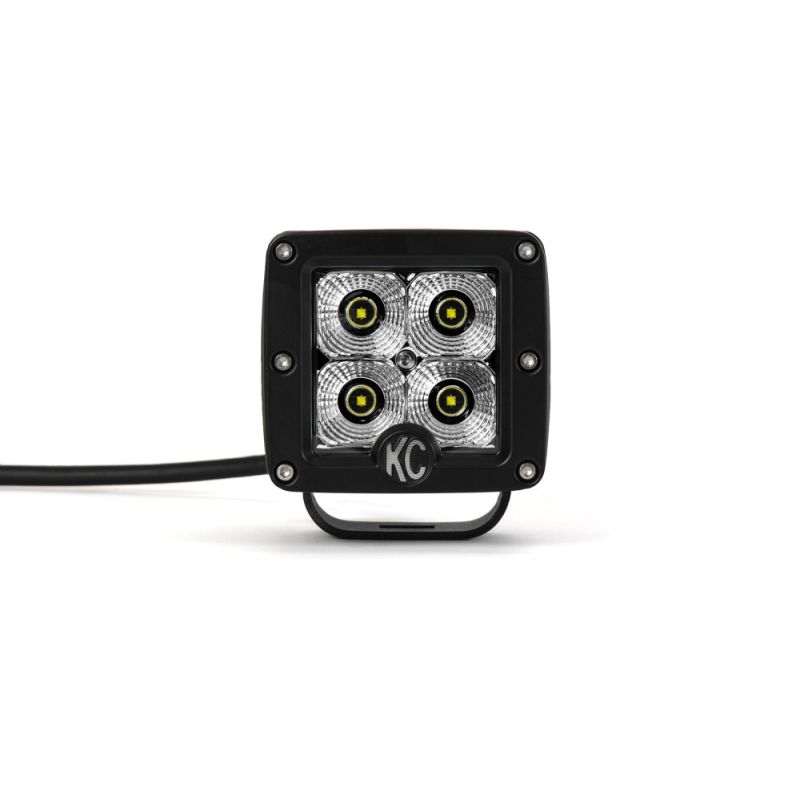 KC HiLiTES C-Series 3in. C3 LED Light 12w Flood Beam (Single) - Black