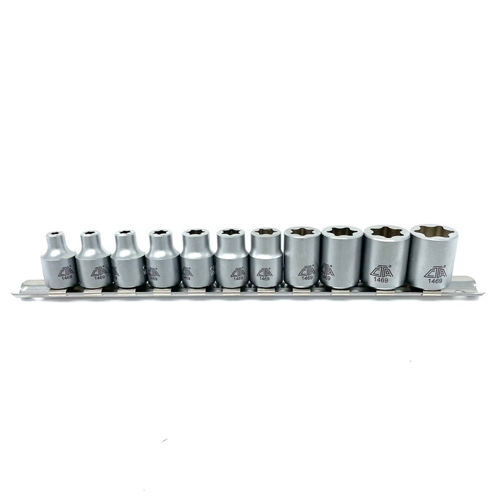 1469 - 11 Pc. Flat-Cut E-"Star" Socket Set