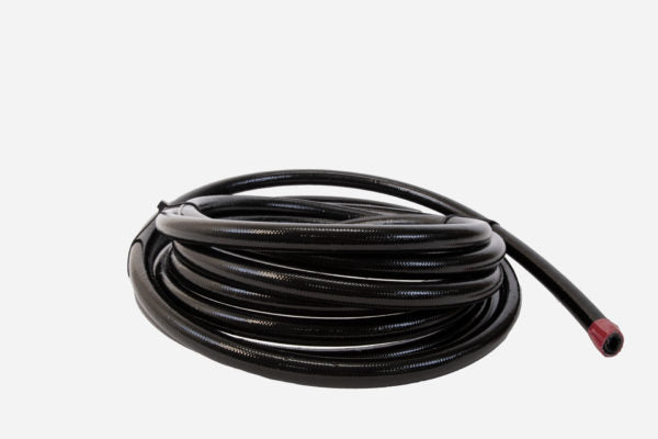 Aeromotive PTFE SS Braided Fuel Hose - Black Jacketed - AN-12 x 12ft