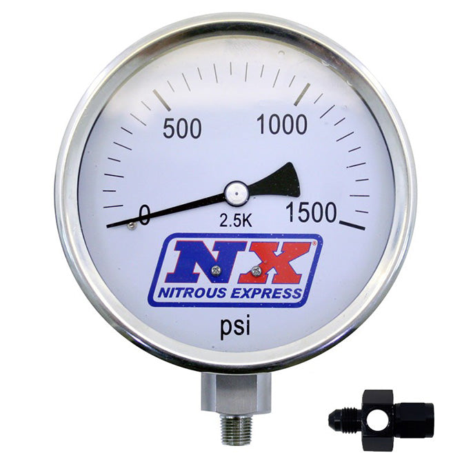 Nitrous Express Nitrous Pressure Gauge 4in-High Accuracy 8AN