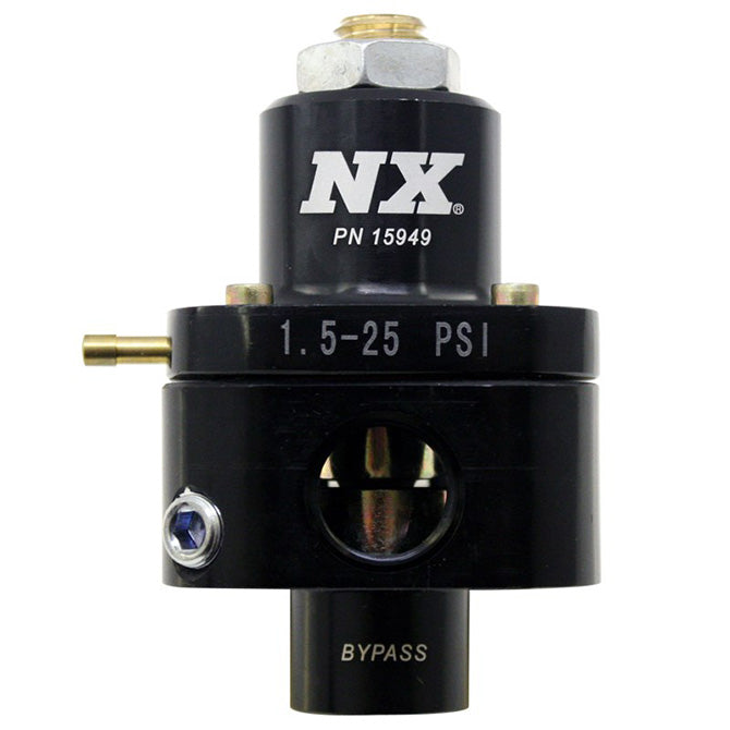 NX BILLET FUEL PRESSURE REGULATOR, BYPASS STYLE 1.5-25PSI