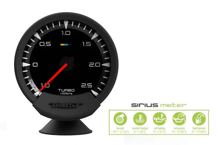 GReddy Sirius Meter - Turbo Boost 74mm Analog Display Gauge (w/Boost Sensor & Harness Set)