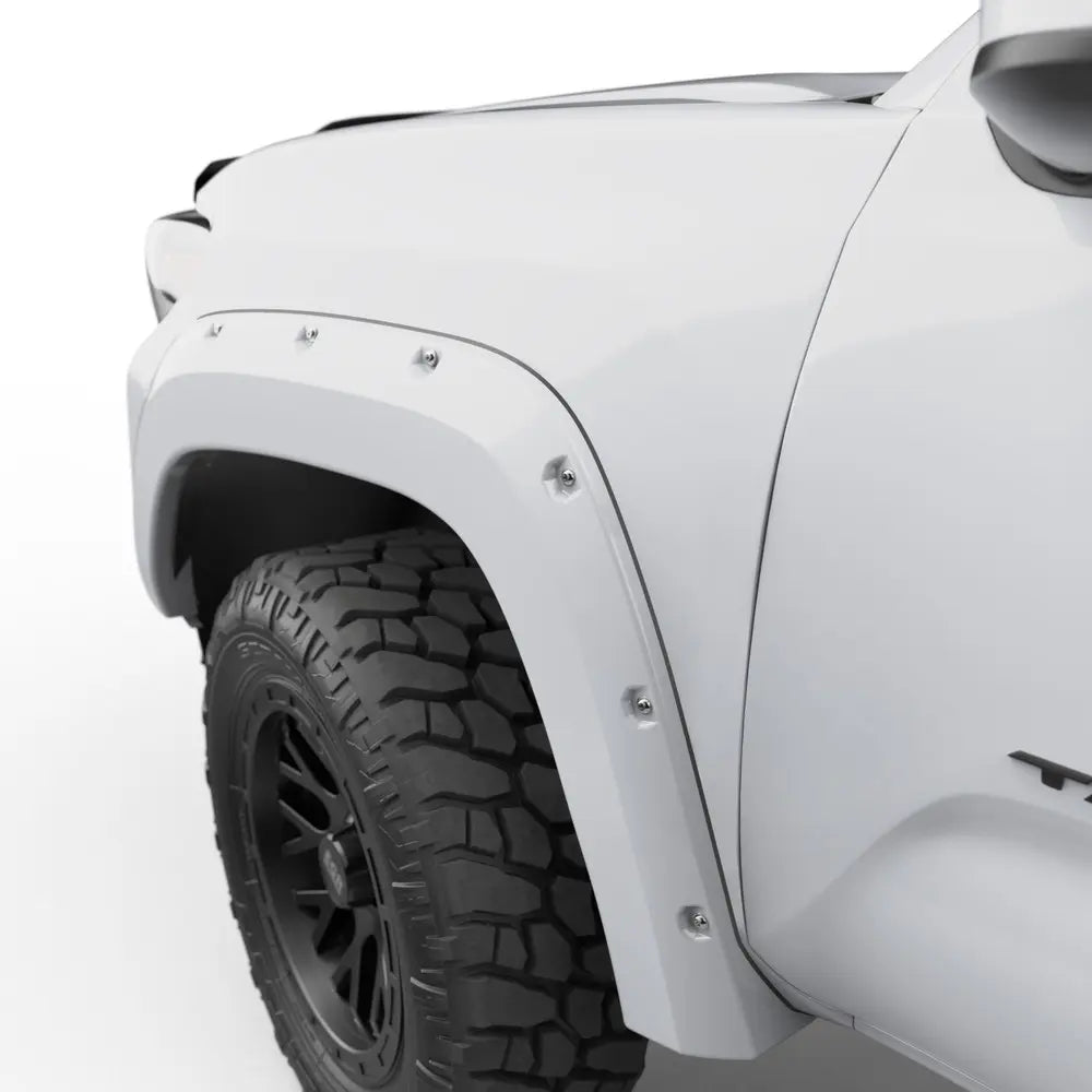 EGR 16+ Toyota Tacoma w/Mudflap Bolt-On Look Color Match Fender Flares - Set - Super White - 0