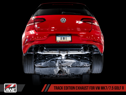 AWE Track Edition Exhaust for MK7.5 Golf R - Diamond Black Tips, 102mm