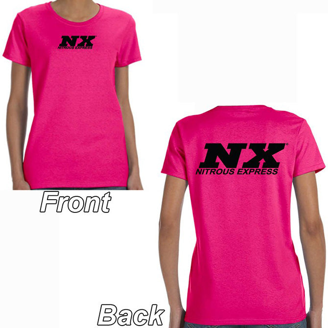 Pink T-Shirt with Black NX Logo Front and Back, Small