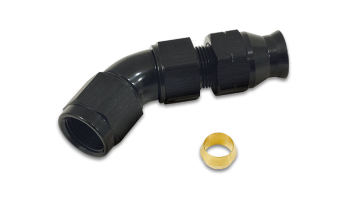 45 Degree 1/2" Tube to Female -8AN Adapter with Olive Inserts