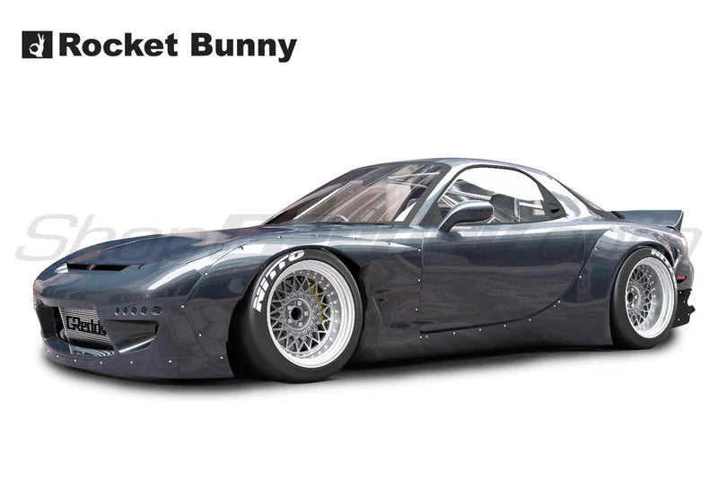 GReddy X Rocket Bunny FD3S V2 Front Over-Fenders - No Bumper Extensions (S/O 8-12 Wks No Cancel)