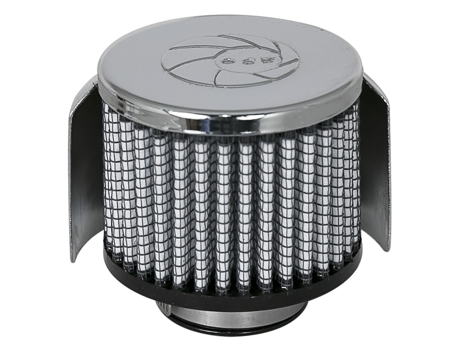 Magnum FLOW Crankcase Vent Filter w/ Pro DRY S Media 1-1/2 IN F x 3 IN B x 3 IN T x 2-1/2 IN H - w/ Chrome Heat Shield