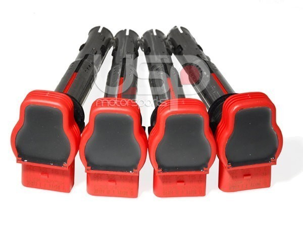 OEM Ignition Coil Packs (FSI/TSI) Set of 4 (RED) For VW / Audi