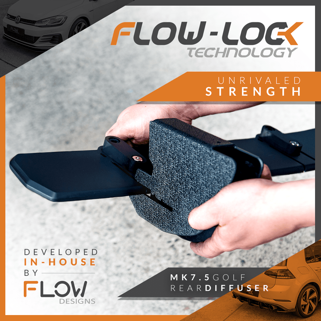 Flow Designs VW MK7.5 Golf GTI Rear Valance & Flow-Lock Diffuser Fins