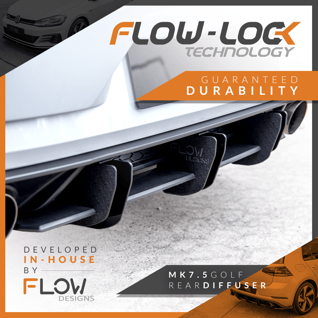 Flow Designs VW MK7.5 Golf GTI Rear Valance & Flow-Lock Diffuser Fins