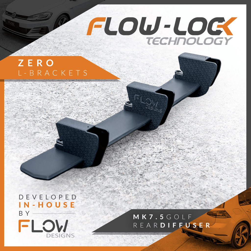 Flow Designs VW MK7.5 Golf GTI Rear Valance & Flow-Lock Diffuser Fins