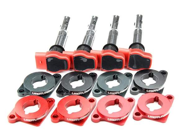 Coilpack Adapter Kit With Red R8 Coilpacks | 1.8T