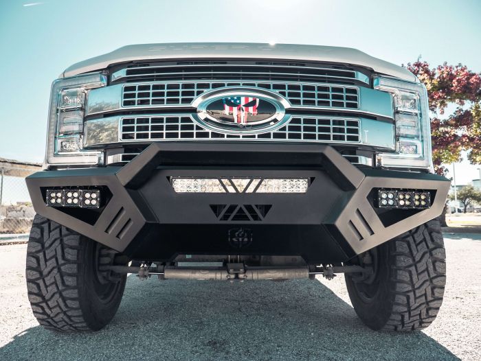 Road Armor 17-20 Ford F-250 SPARTAN Front Bumper Bolt-On Pre-Runner Guard - Tex Blk - 0