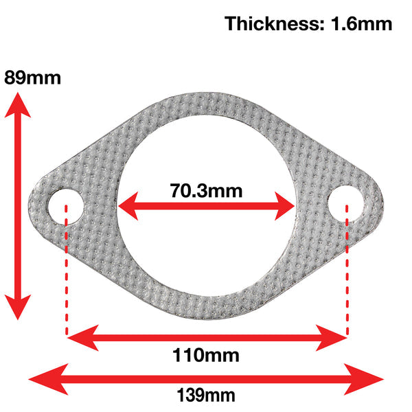 Apexi Muffler Accessories Oval Muffler Gasket. 2-Bolt (Mazda) Turbo P-110mm