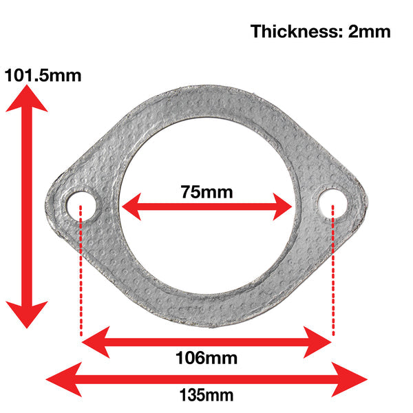 Apexi Muffler Accessories Oval Muffler Gasket. 2-Bolt (Mitsubishi. Nissan. Subar