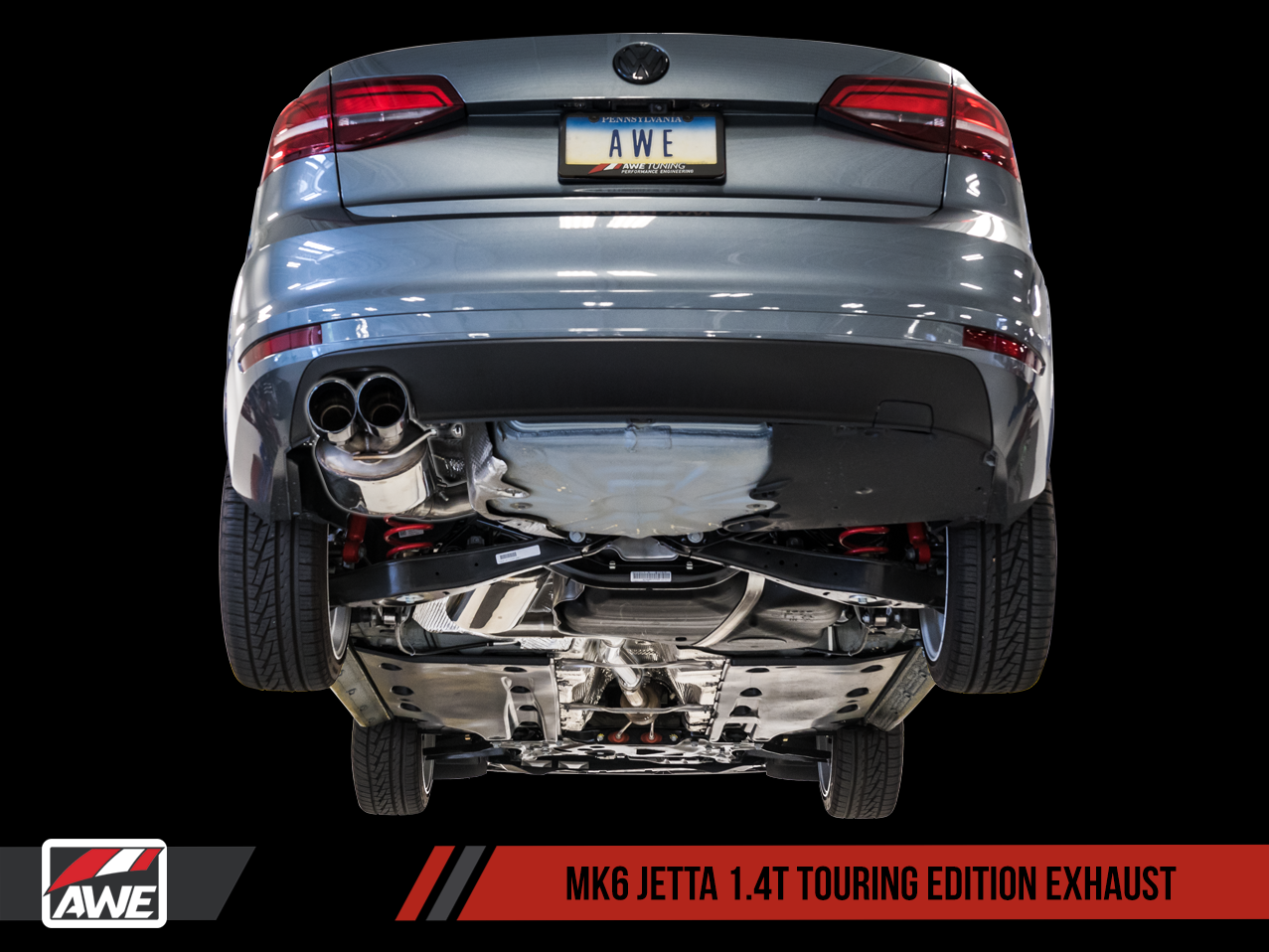 AWE Touring Edition Exhaust for MK6 Jetta 1.4T - Diamond Black Tips