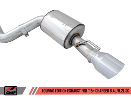 AWE Touring Edition Exhaust for 15+ Charger 6.4 / 6.2 SC - Non-Resonated - Chrome Silver Tips