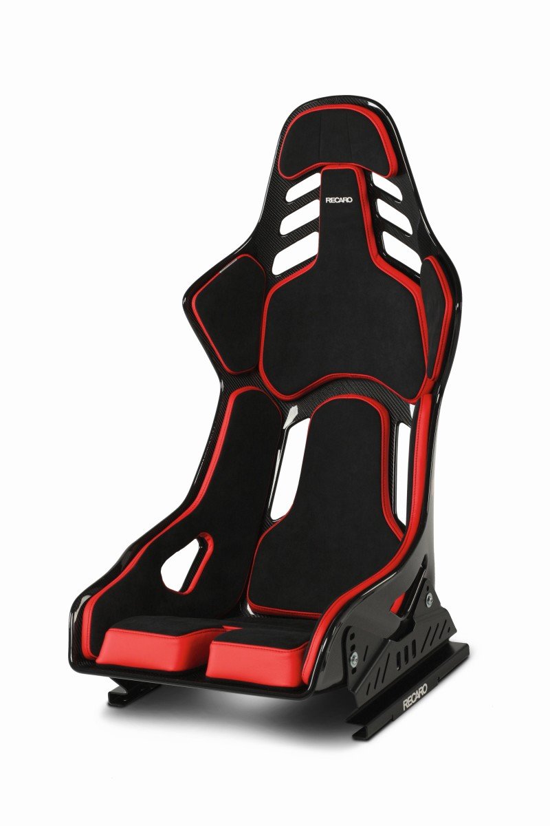 Recaro Podium CFK (CF/Kevlar) FIA/ABE Large/Left Hand Seat - Alcantara Blk/Leather Red