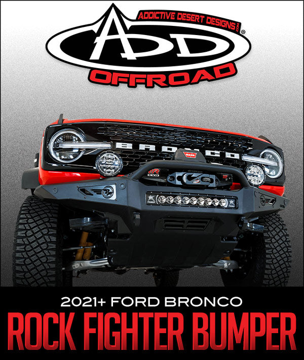 ADDICTIVE DESERT DESIGNS ROCK FIGHTER FRONT BUMPER: 2021+ FORD BRONCO