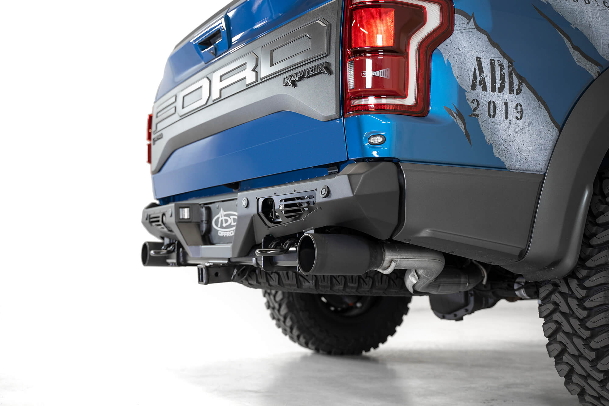 Addictive Desert Designs 17-20 Ford Raptor F-150 Bomber Rear Bumper w/ Backup Sensor Cutouts