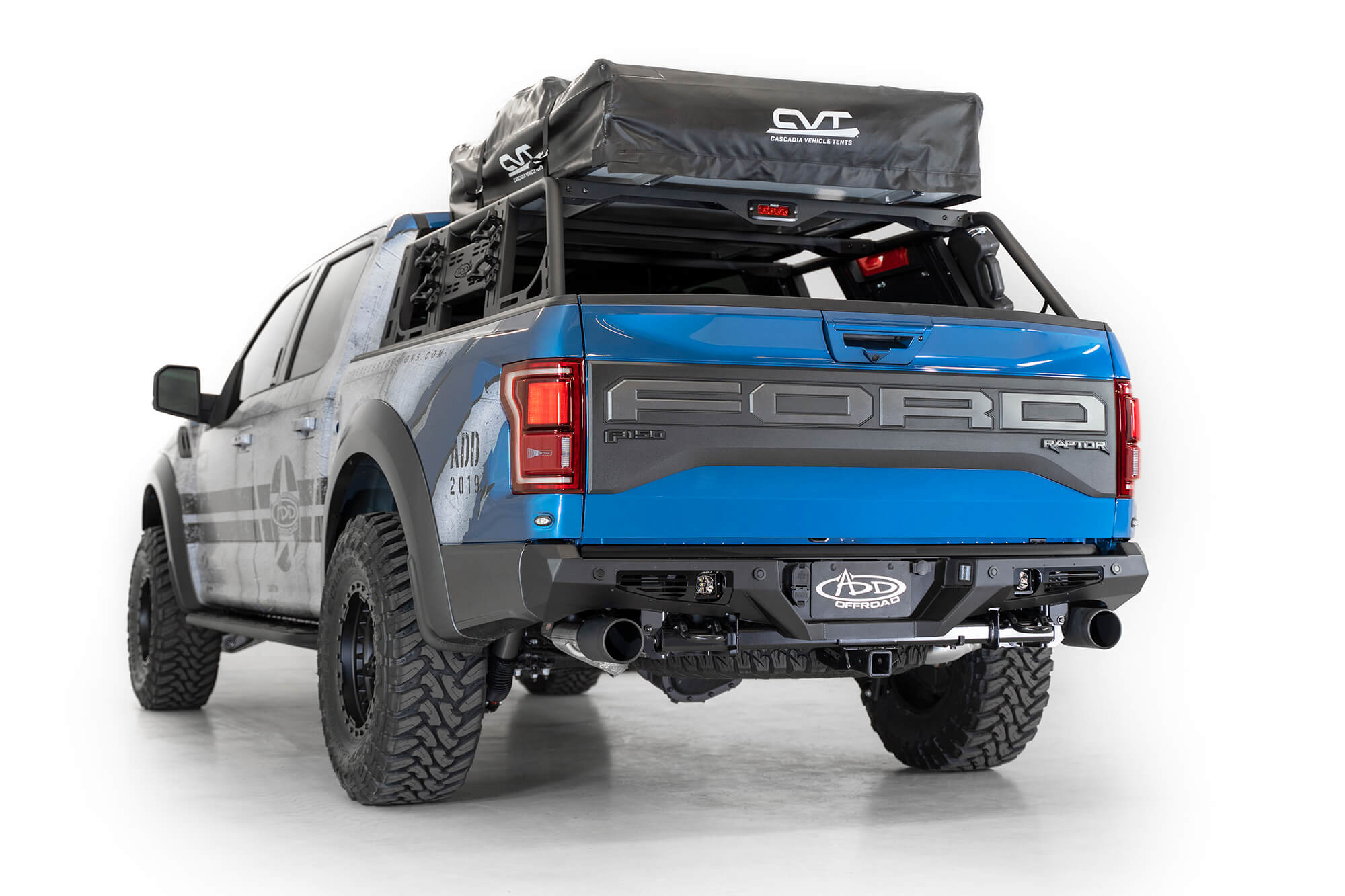 Addictive Desert Designs 17-20 Ford Raptor F-150 Bomber Rear Bumper w/ Backup Sensor Cutouts