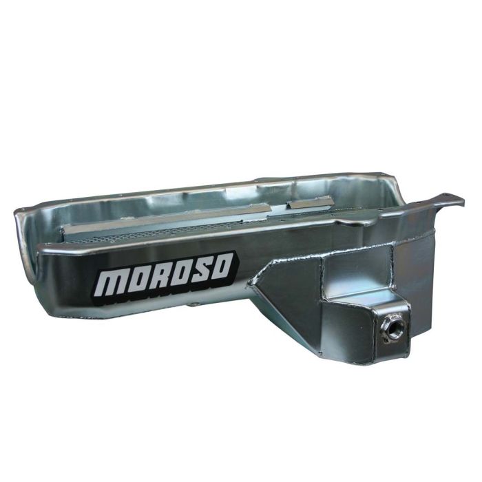 Moroso 80-85 Chevrolet Small Block (w/Passenger Side Dipstick) Wet Sump 5.5qt 7.5in Steel Oil Pan