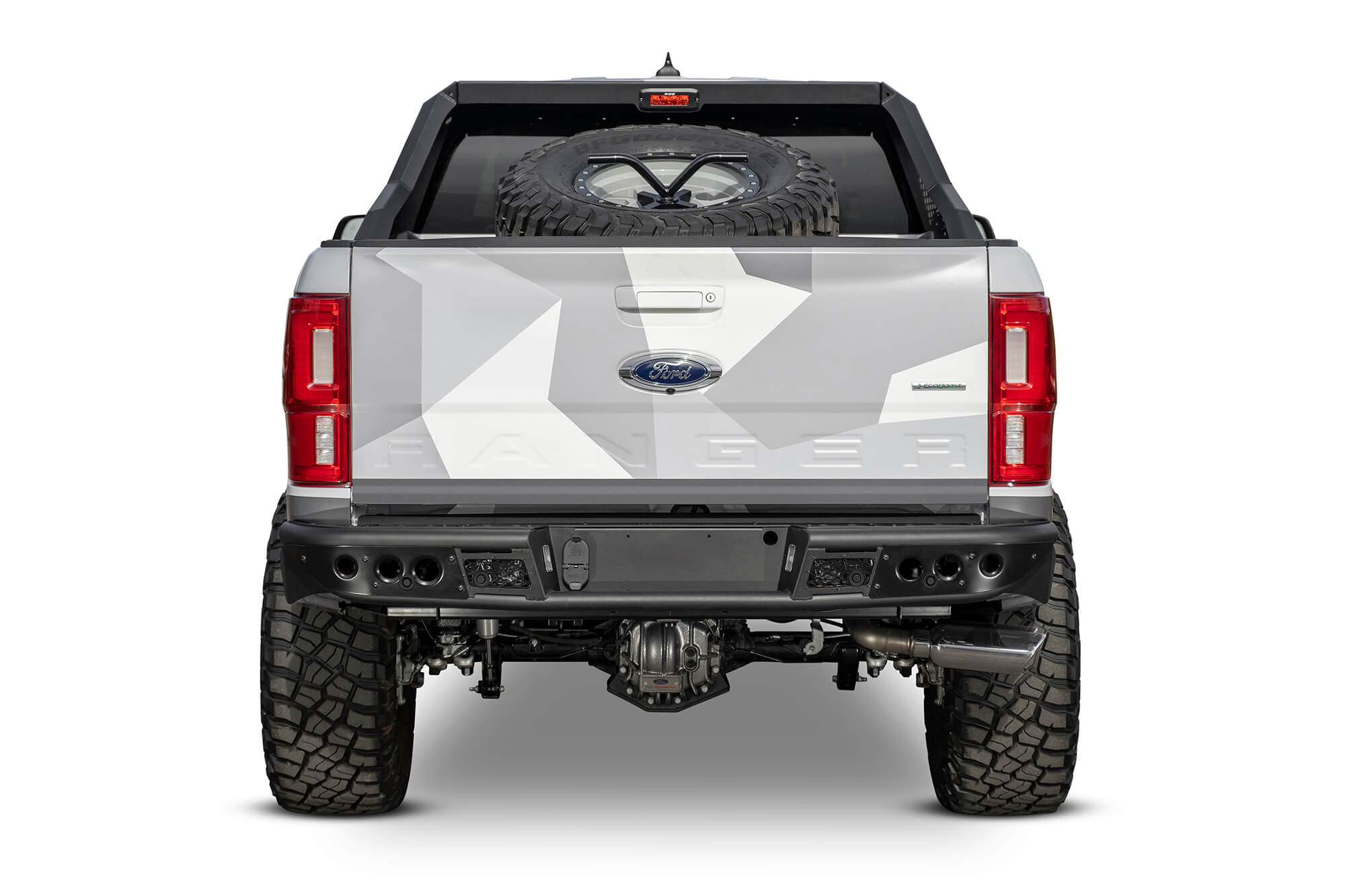 Addictive Desert Designs 2019 Ford Ranger HoneyBadger Chase Rack Tire Carrier (Req C995531410103) - 0