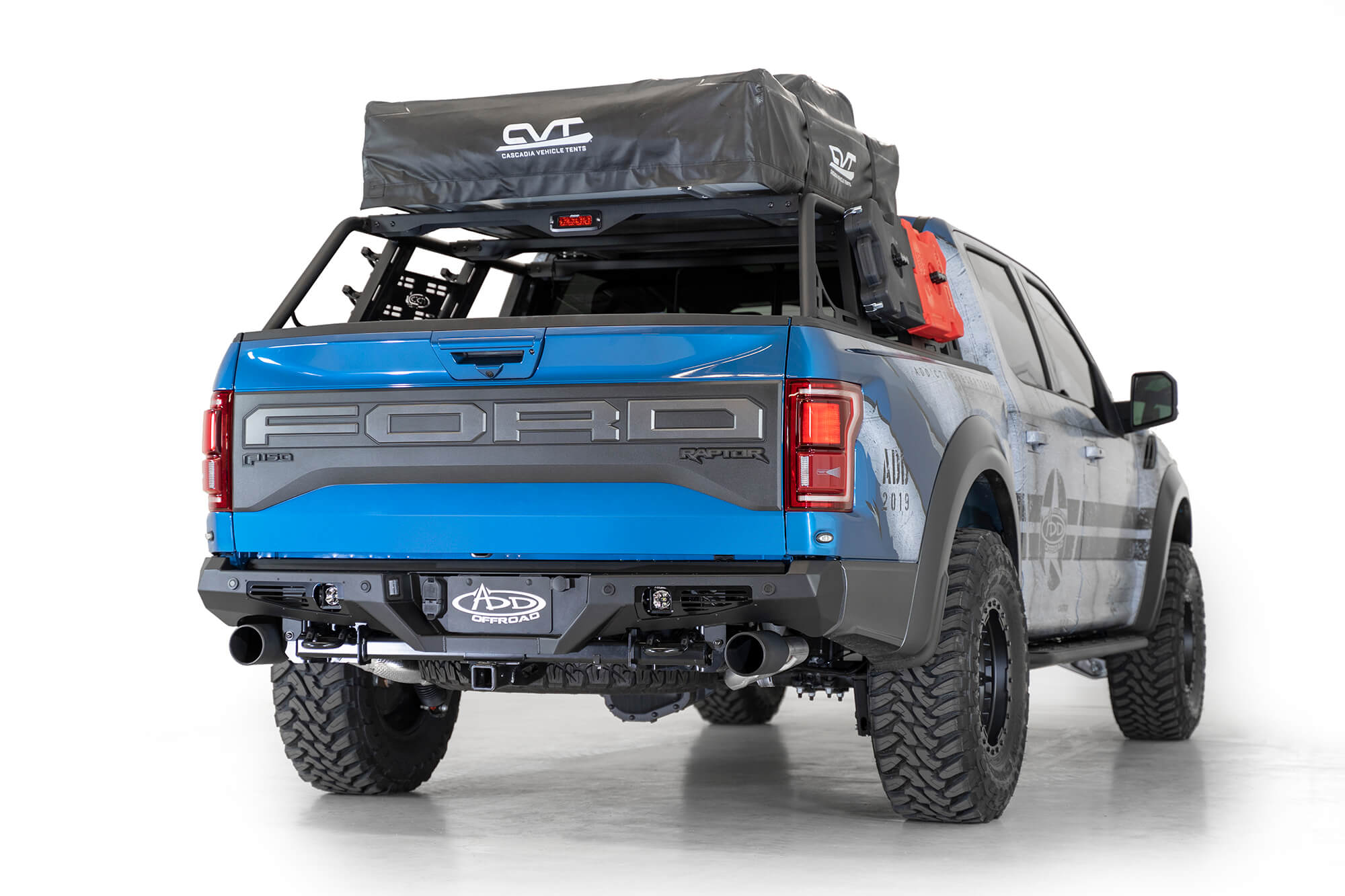 Addictive Desert Designs 17-20 Ford Raptor F-150 Bomber Rear Bumper w/ Backup Sensor Cutouts - 0