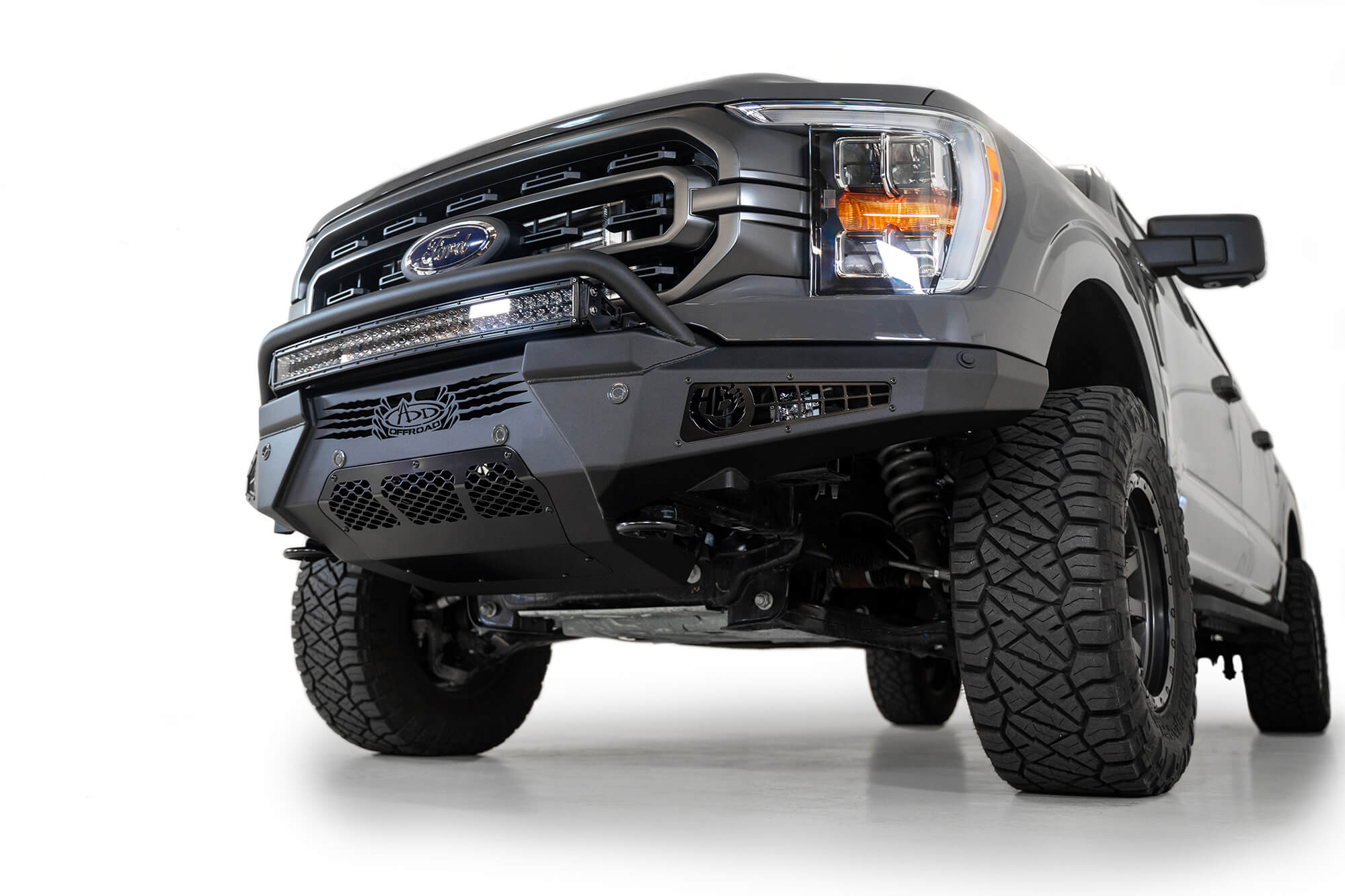 Addictive Desert Designs 2021 Ford F-150 HoneyBadger Front Bumper w/ Top Hoop