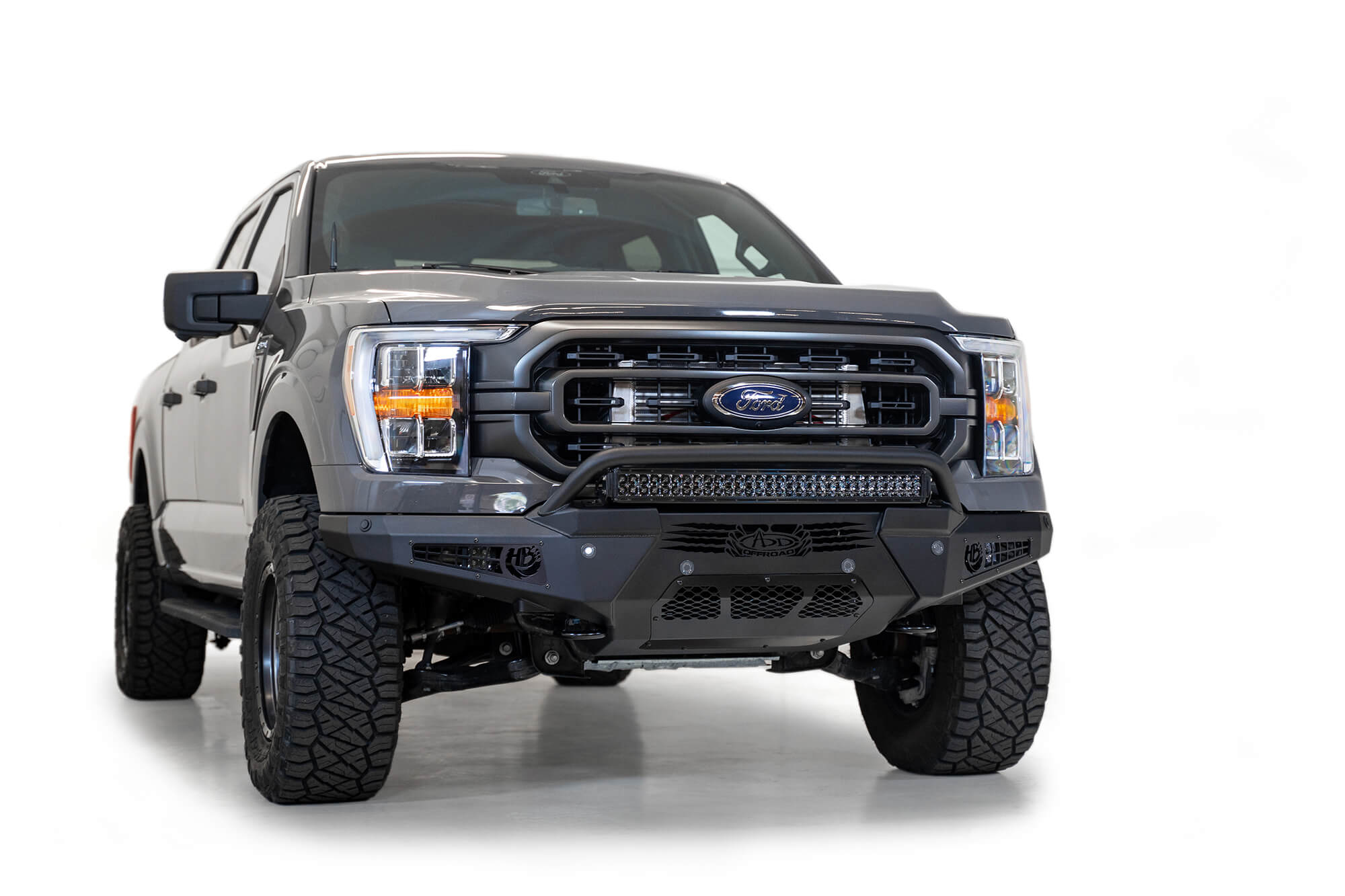 Addictive Desert Designs 2021 Ford F-150 HoneyBadger Front Bumper w/ Top Hoop